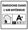 Classement A+ attestant de très faibles émissions de substances volatiles, pour une excellente qualité de l’air intérieur.