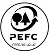 PEFC : certification internationale qui garantit que le bois utilisé provient de forêts gérées durablement, selon des critères stricts de respect de l’environnement, de la biodiversité et des conditions sociales tout au long de la chaîne de traçabilité.